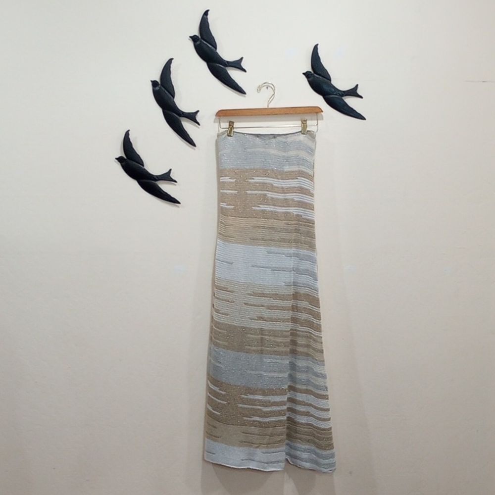 Anthropologie Cecelia Prado Glinted Gold & Silver Knit Maxi Skirt - XS - Picture 6 of 16